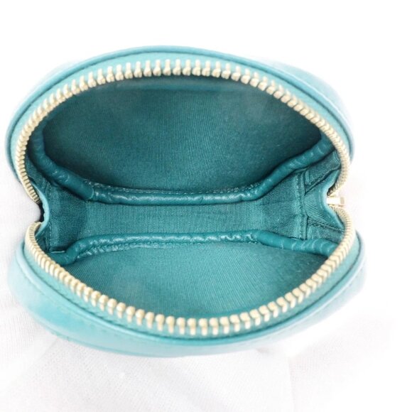 CHANEL 19 CC Logo Round Chain Mini Shoulder Bag Tweed Leather Green 332LC528 - Picture 10 of 16